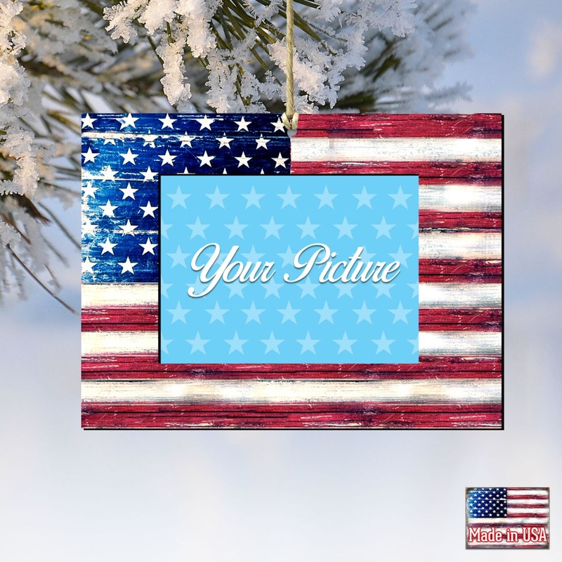 American Flag Picture Frame Ornaments – Ornament for Photo by  – American Christmas Decor – 8185302PF