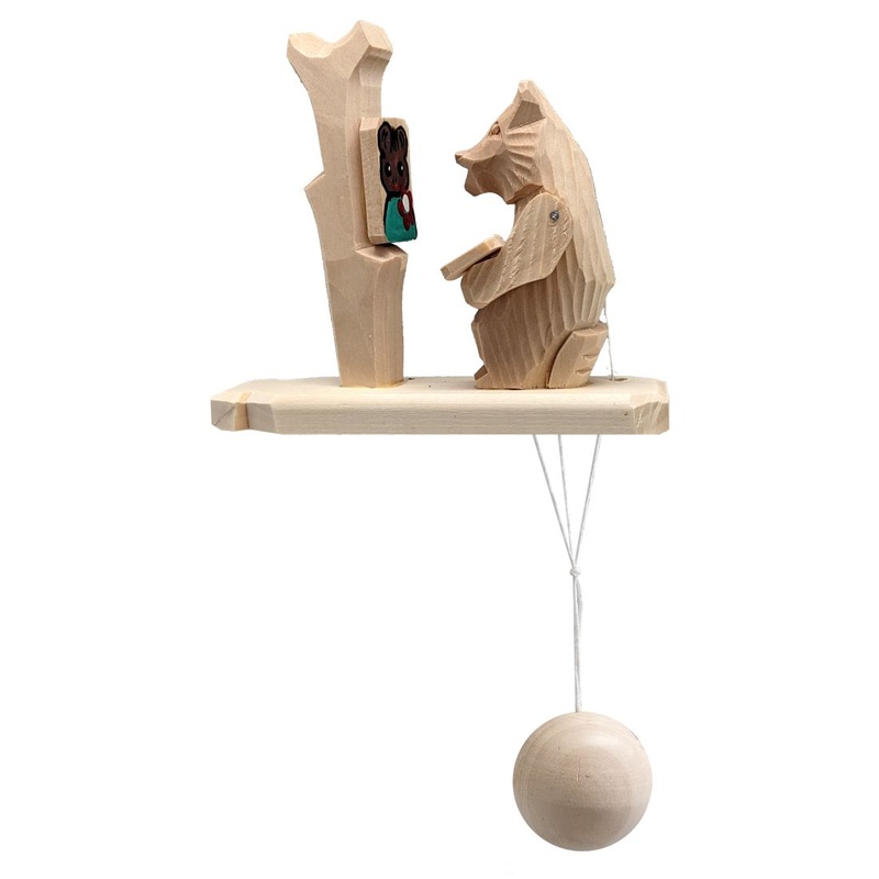 Artist Bear Animated Spinning Old-World Decoration by GDeBrekht – Wildlife Holiday Decor – 191000-02