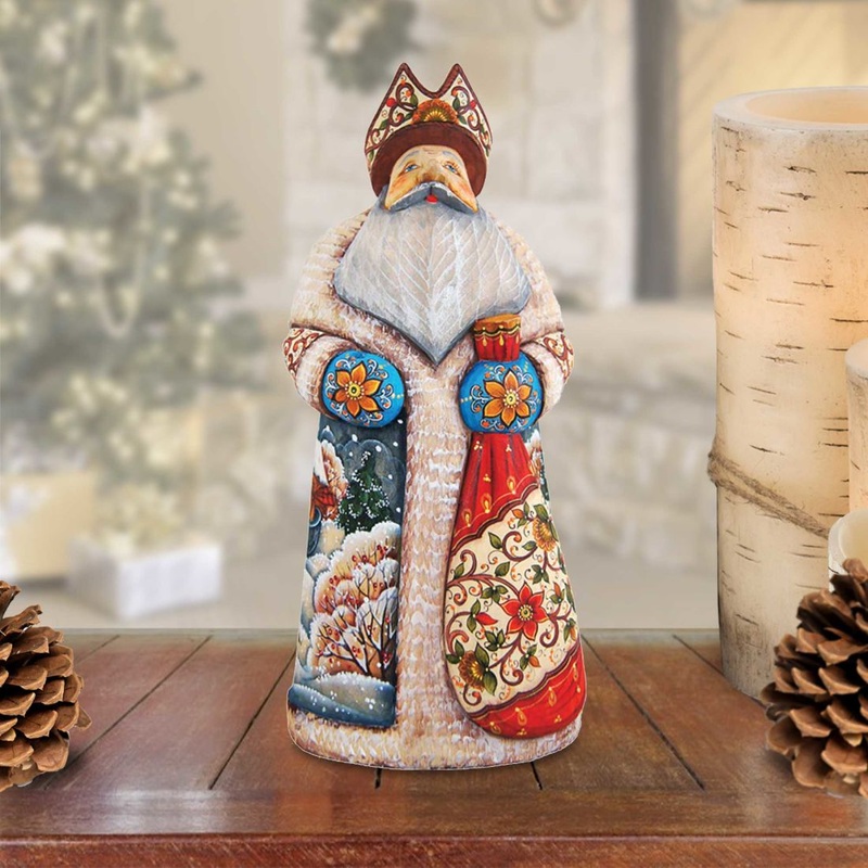 Christmas Companion Santa Hand-Painted WOODCARVED Masterpiece by G. DeBrekht – Christmas Decor – 210112