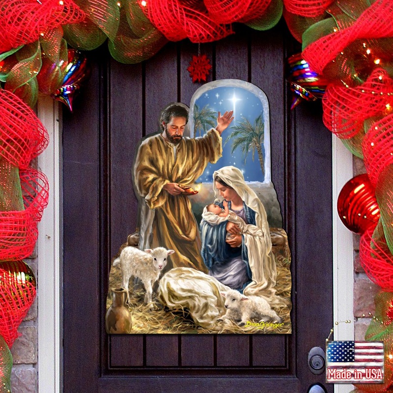 Glory to God Nativity Door Decor by D. Gelsinger – Nativity Holiday Decor – 8461045H-DG