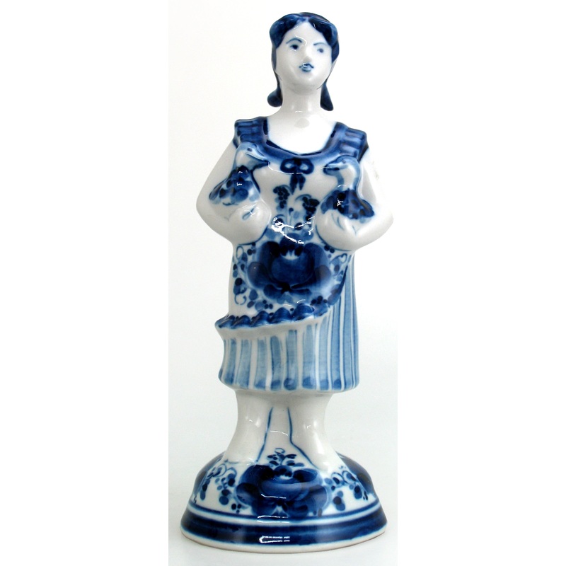 Gzhel Authentic Hand-Painted Fine Porcelain Decorative Blue and White Figurine by