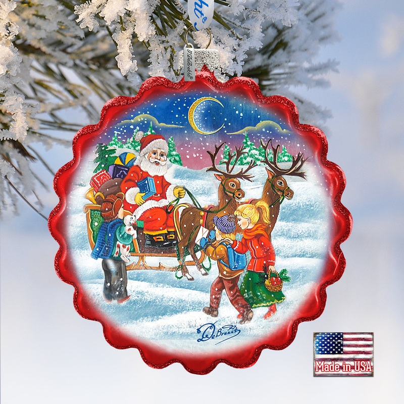 Happy Holidays to All Wreath Glass Ornament by G. DeBrekht – Christmas Dcor – 759-044