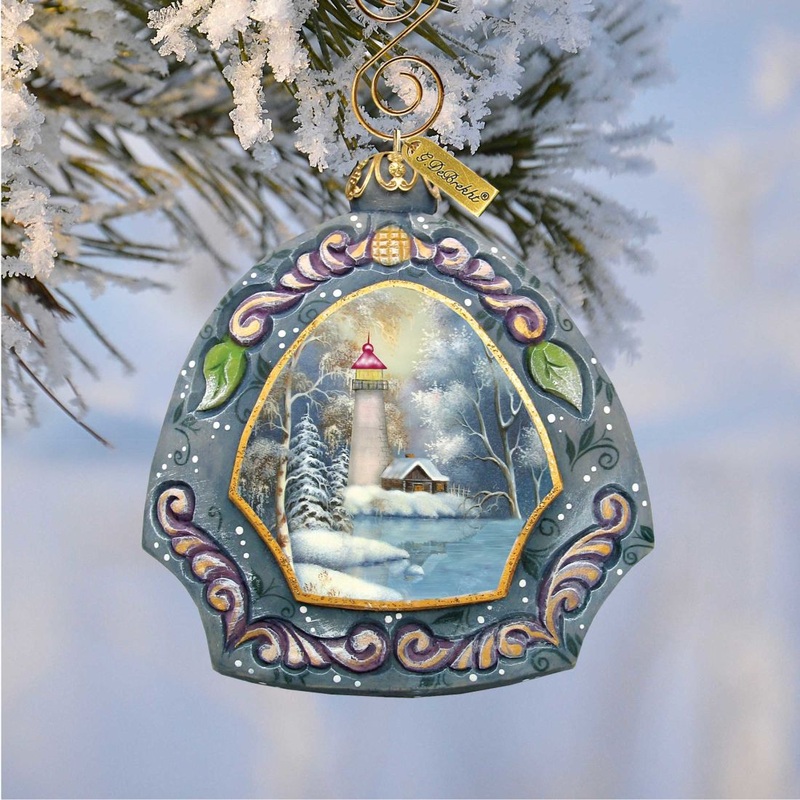 Harbor Light Sculpted Hand-Painted Christmas Ornament by G. DeBrekht – Coastal Holiday Decor – 6102832
