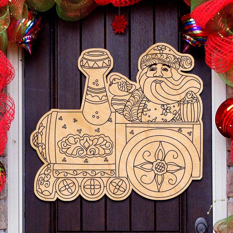 Holiday Express DIY Coloring Decorative Holiday Door Hanger 8329211H by G. DeBrekht