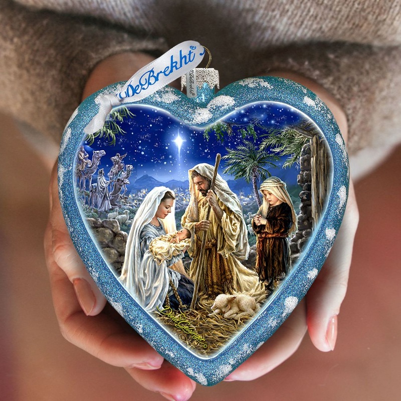 Holy Family Glass Ornament Limited Edition by D. Gelsinger – Nativity Holiday Decor – 738-101-DG
