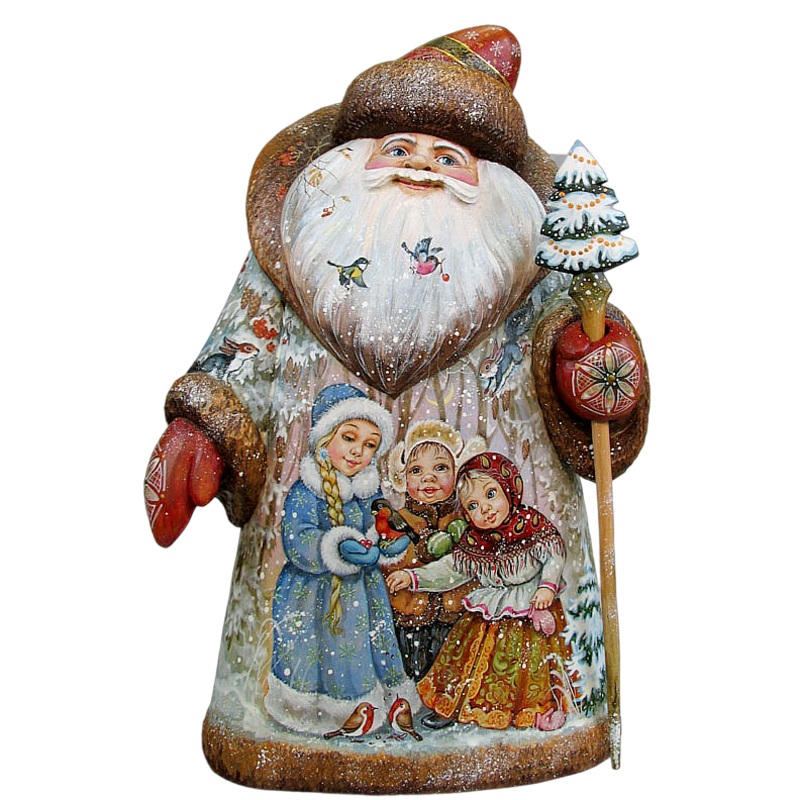 Lovingly together Santa, Hand-Painted WOODCARVED Figurine L291313 by G. DeBrekht – SPECIAL ORDER *** PRE-ORDER – Handmade Just for You! ***