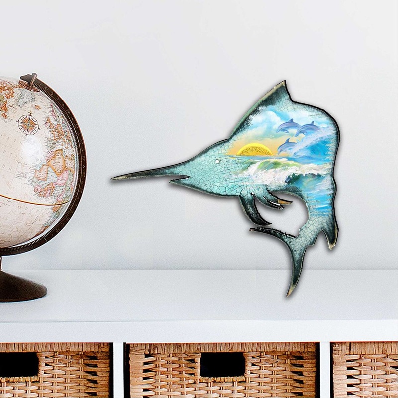 Marlin Fish Coastal Outdoor Decor Large Ornament by G. DeBrekht – Coastal Holiday Decor – 8198533M