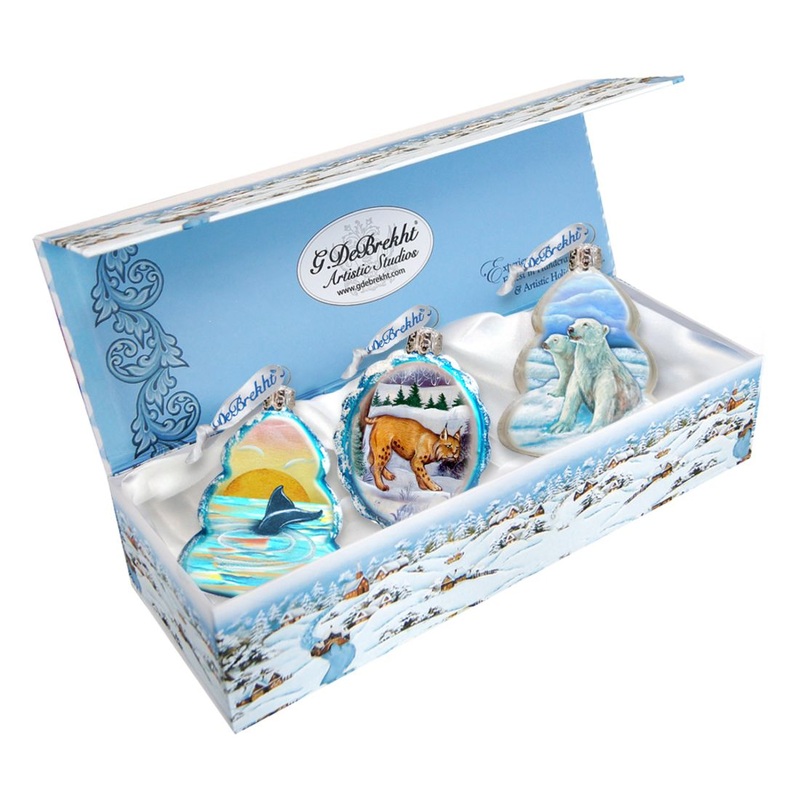 Mercury Glass Ornaments by G. DeBrekht – Wildlife Holiday Decor – 770115S3