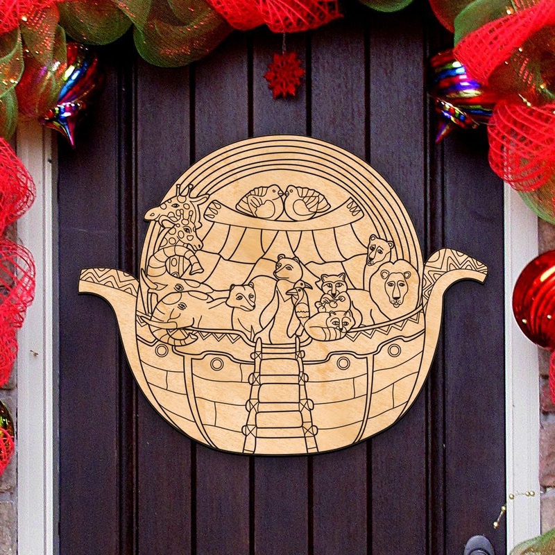 Noah’s Ark DIY Coloring Decorative Holiday Door Hanger 8314050H by G. DeBrekht