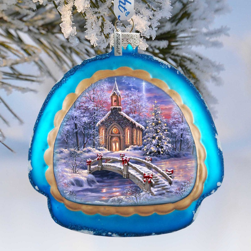O Come Emmanuel Rainbow Glass Christmas Ornament by D. Gelsinger – Nativity Holiday Decor – 756-026-DG