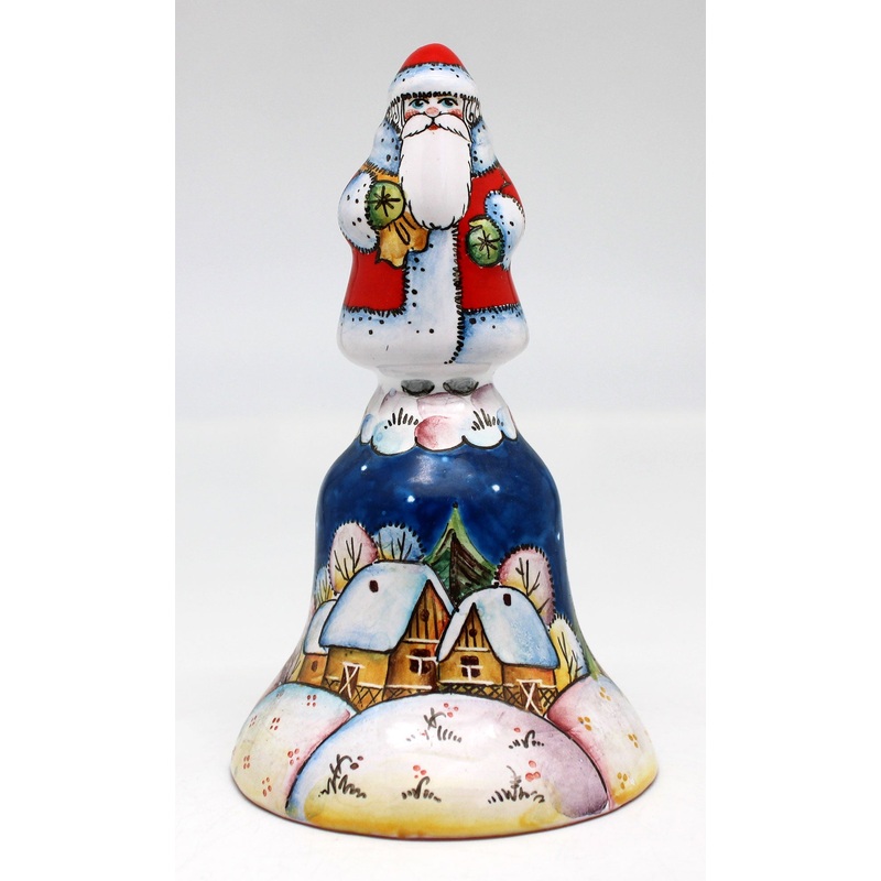 One-of-a-Kind Santa Bell Hand Painted Porcelain Figurine 5.5 by G. DeBrekht