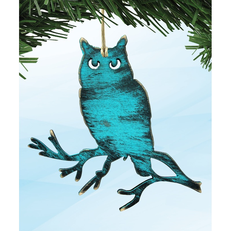 Owl Wooden Rustic Ornaments Set of 3 8198218