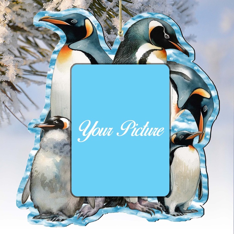 Penguin’s Family Ornament Picture Frame Ornament for Photo by G. Debrekht – 8198542-2PF