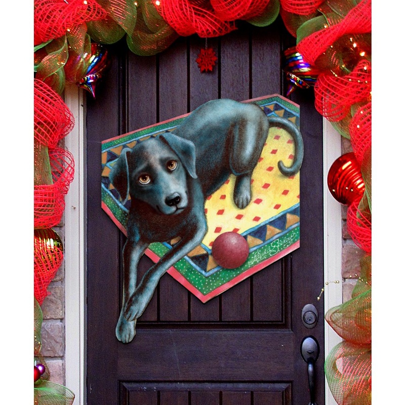 Ready When You Are Holiday Door Decor by Laura Seeley – Pets Dog and Cats Decor – 8511017H