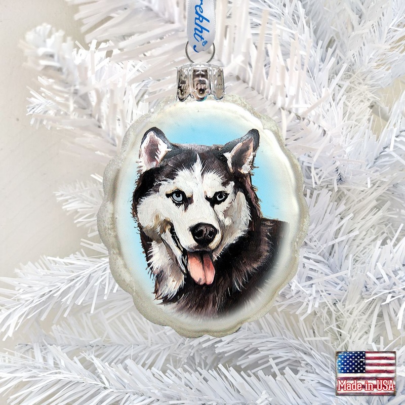 Siberian Husky Mercury Glass Ornament by G. DeBrekht – Pets Dog and Cats Decor – 774013