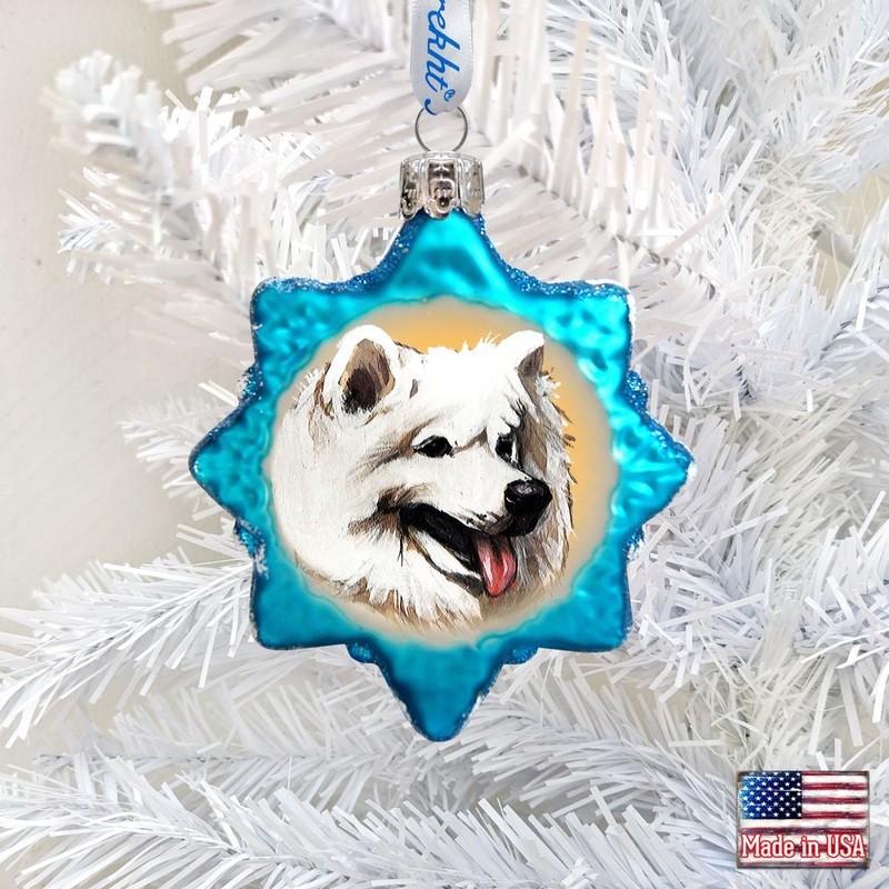 White Husky Mercury Glass Ornament by G. DeBrekht – Pets Dog and Cats Decor – 774017