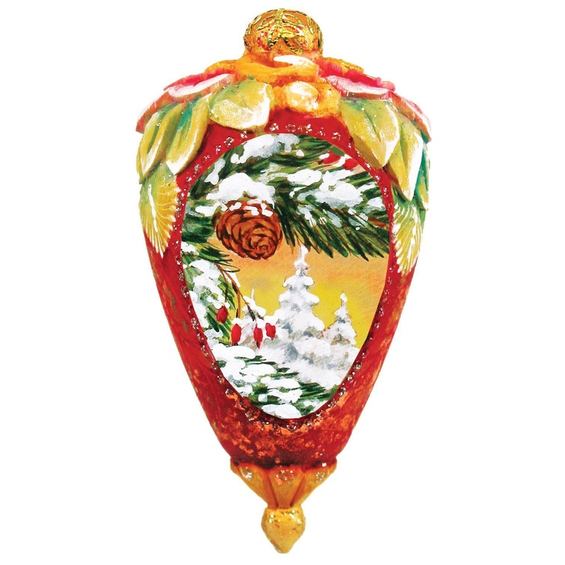 Winter Forest Sculpted Hand-Painted Christmas Ornament by G. DeBrekht – Wildlife Holiday Decor – 622611