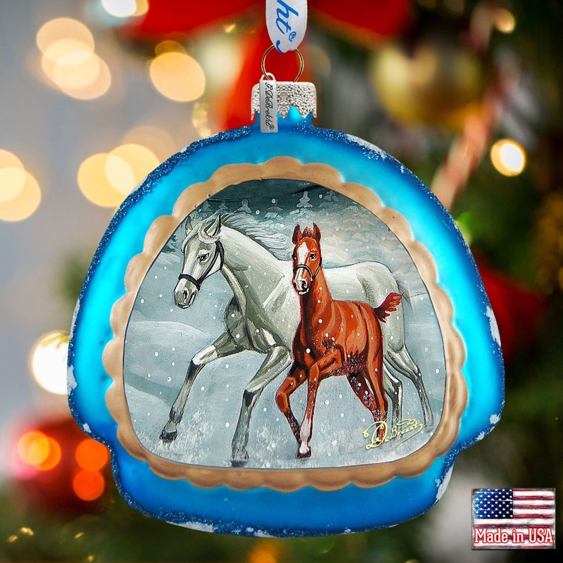 Winter Horses Glass Ornament by G. DeBrekht – Christmas Decor – 756-015