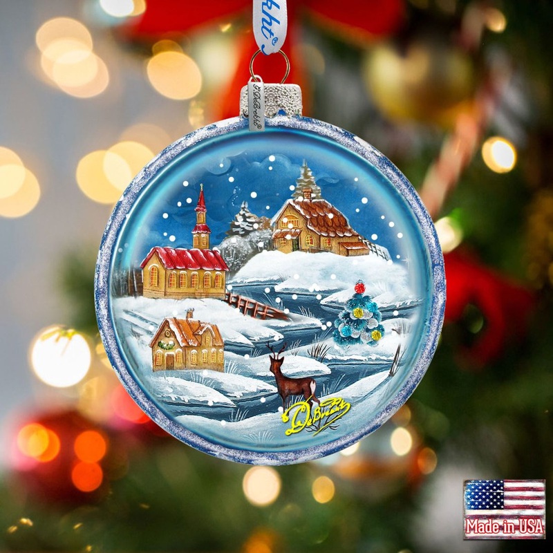 Winter Village Glass Ornament by G. DeBrekht – Christmas Dcor – 764-175