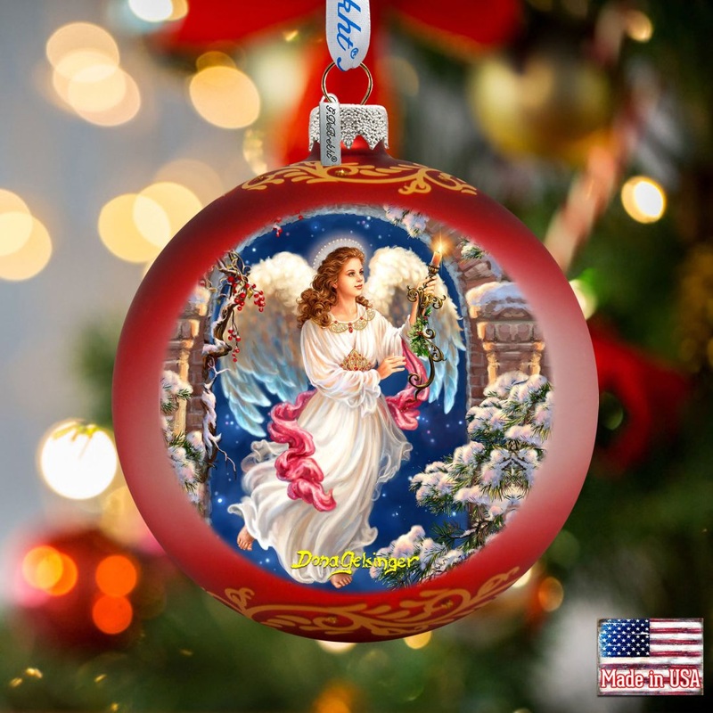 Angel in the Arch Glass Ornament by D. Gelsinger – Nativity Holiday Decor – 71114-1322