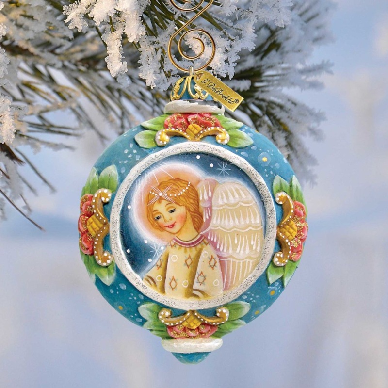 Angel Sculpted Hand-Painted Christmas Ornament by G. DeBrekht – Nativity Holiday Decor – 6102412