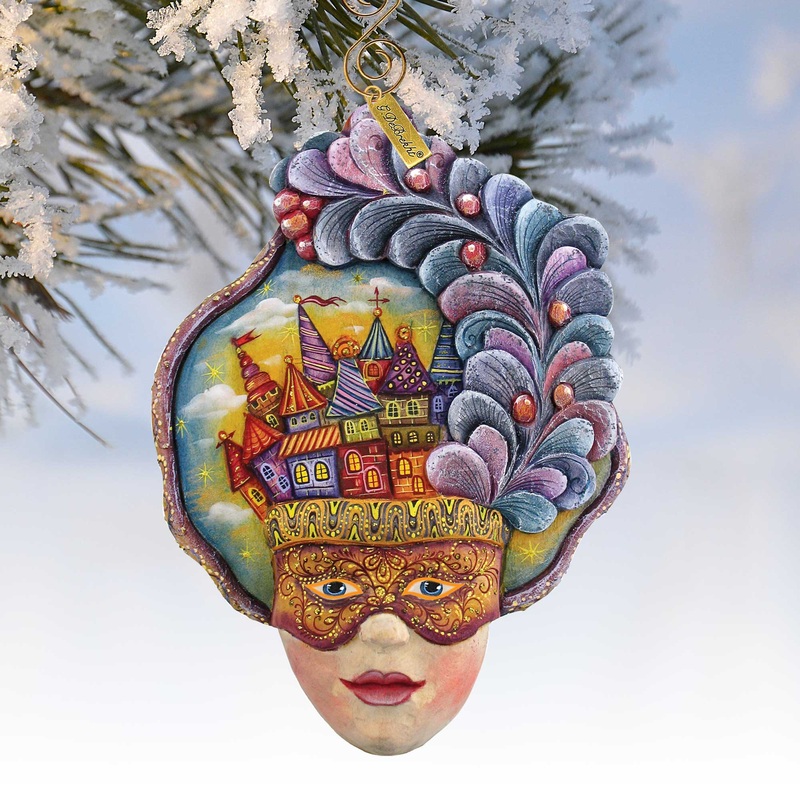 Castle Carnival Mask Sculpted Ornament by G. DeBrekht – 621145
