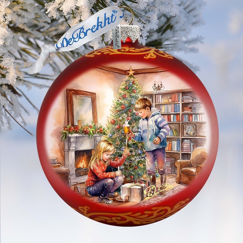 Cherished Moments Lg Glass Ornament by G. Debrekht – Christmas Decor – 73931