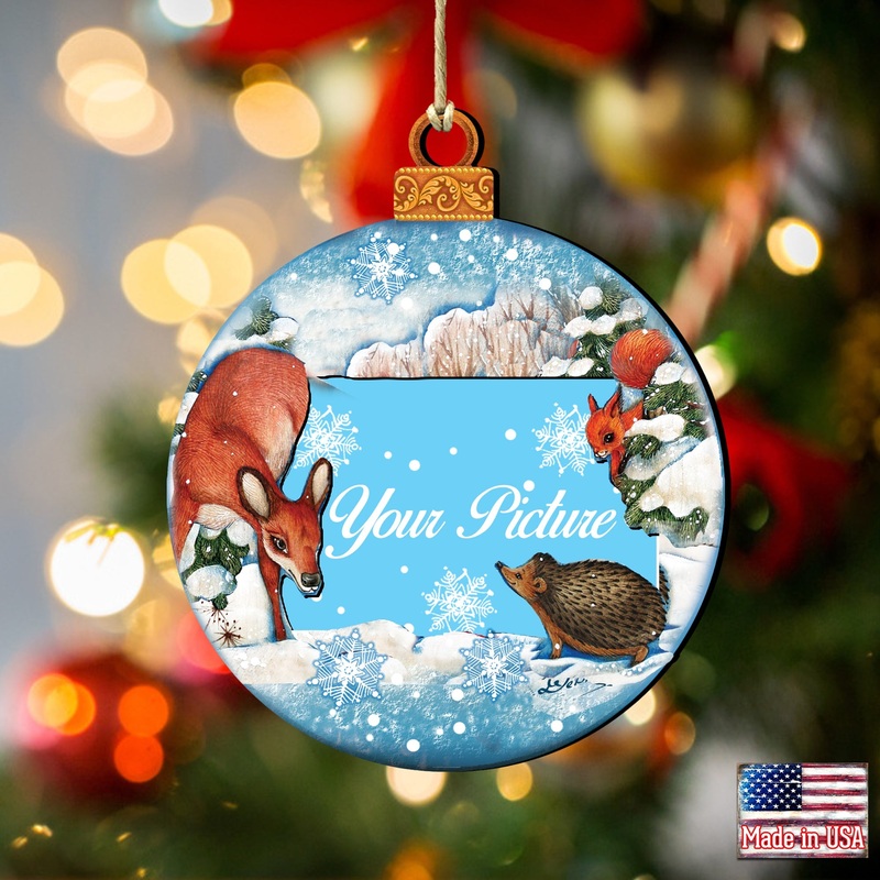 Christmas Ball Picture Frame Ornaments – Ornament for Photo – Christmas Santa Snowman Decor – 8173412PF