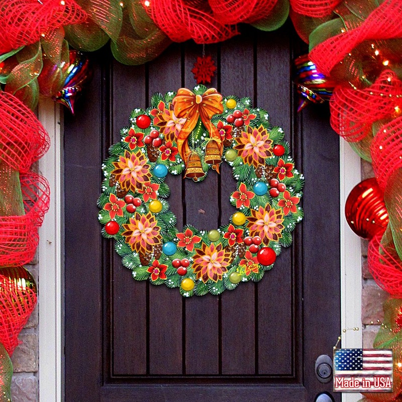 Christmas Holiday Door Wreath by G. DeBrekht – Christmas Decor – 8185307H