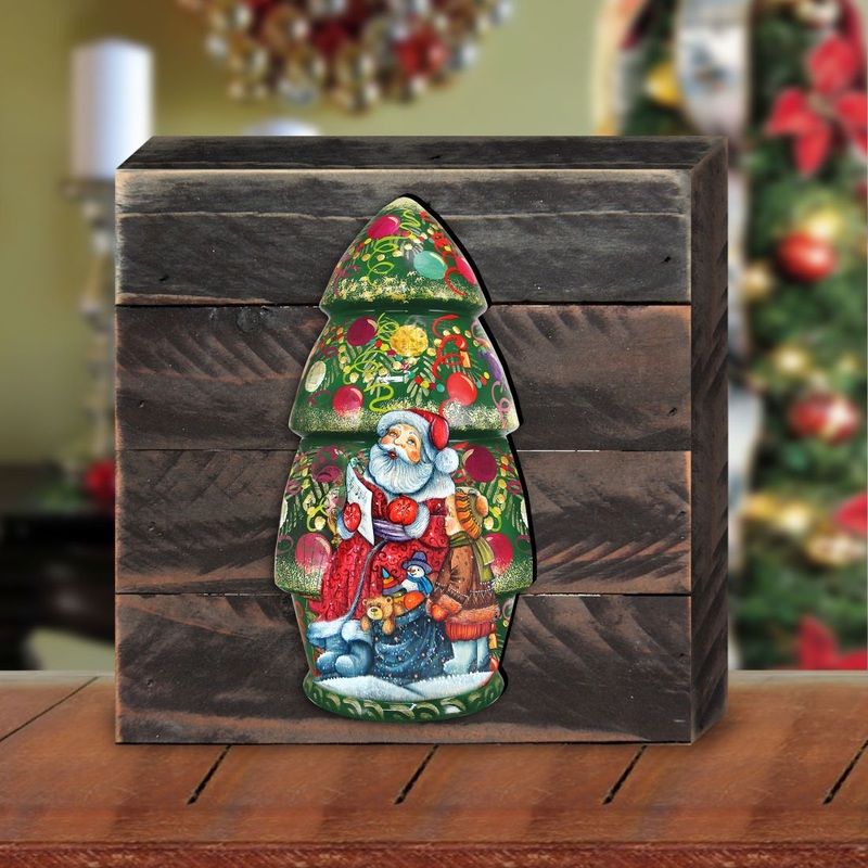 Christmas Tree Dolls Wooden Decor by G. DeBrekht – Christmas Decor – 8110802B