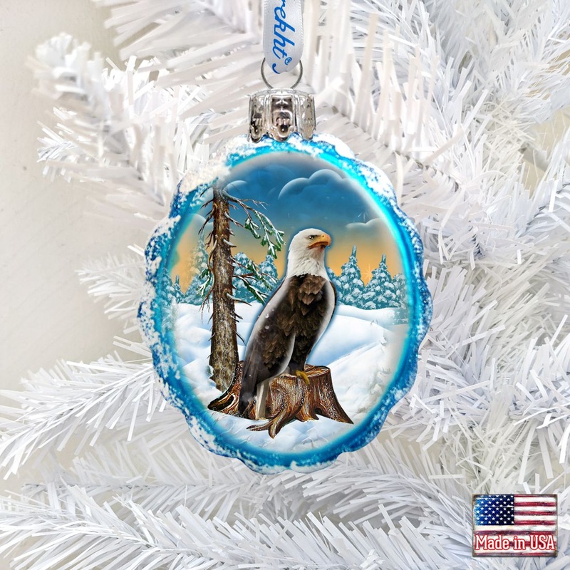 Eagle Mercury Glass Ornament by G. DeBrekht – Wildlife Holiday Dcor – 771030