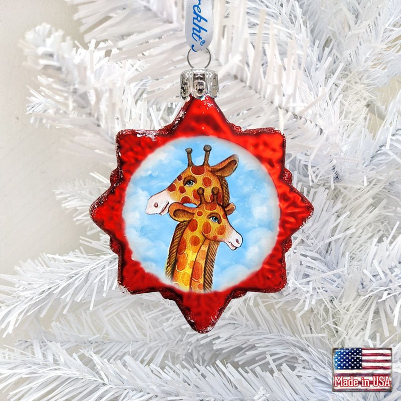 Giraffe Mercury Glass Ornament by G. DeBrekht – Wildlife Holiday Decor – 771016