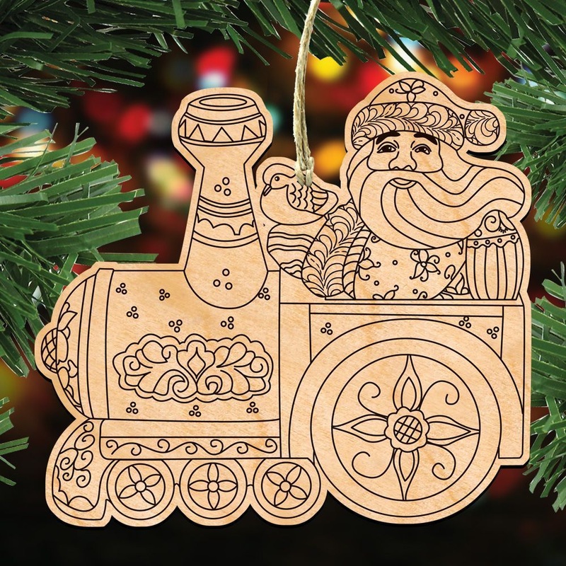 Holiday Express DIY Coloring Decorative Holiday Ornament 8329211-S3 by G. DeBrekht