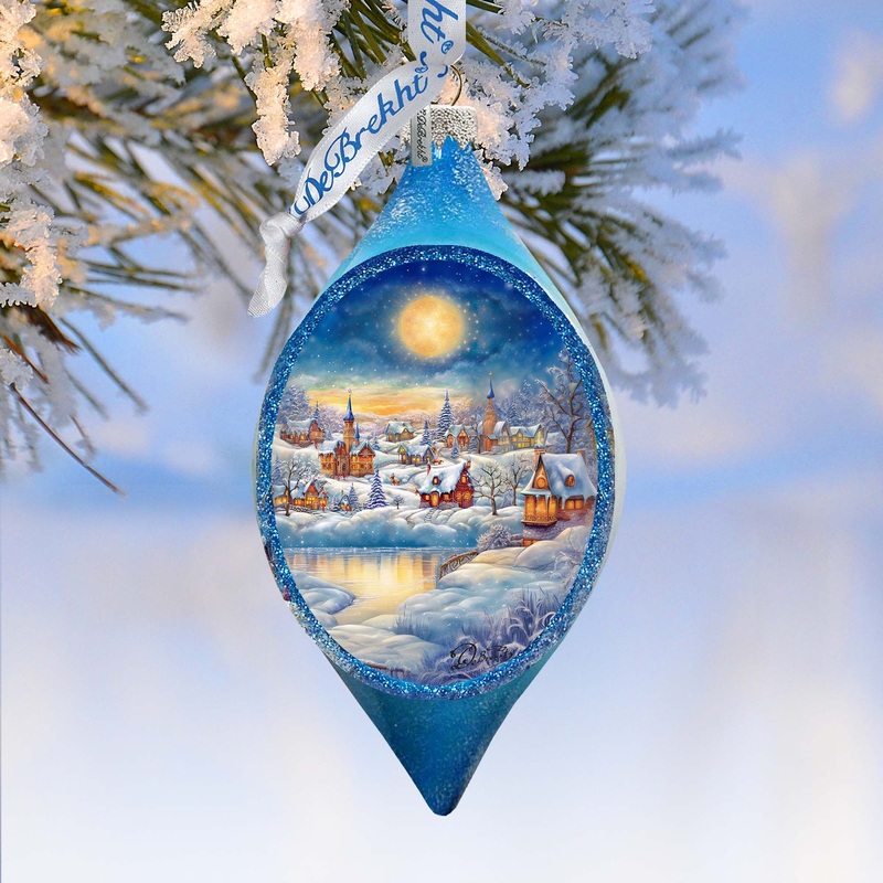 Magic Christmas Night Drop Glass Ornament by G. Debrekht – Christmas Decor – 757-048