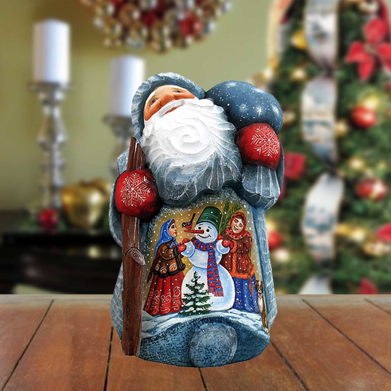 Making a Childhood Friend Hand-Painted WOODCARVED Figurine by G. DeBrekht – Christmas Santa Snowman Decor – 821515 *** PRE-ORDER – Handmade Just for You! ***