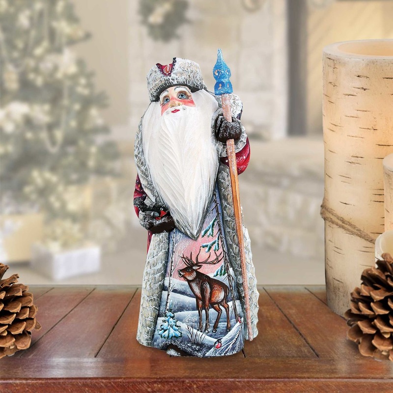 Merry Wonder Santa Hand-Painted WOODCARVED Masterpiece by G. DeBrekht – Wildlife Holiday Decor – 8218452 *** PRE-ORDER – Handmade Just for You! ***