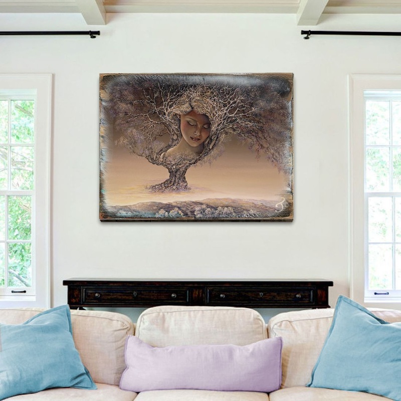 Mother Nature Fantasy Wooden Wall Art by Josephine Wall – Fantasy Decor – 852120-JW