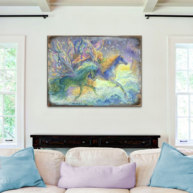 Race You to Fairyland Fantasy Wooden Wall Art by Josephine Wall – Fantasy Decor – 852134-JW