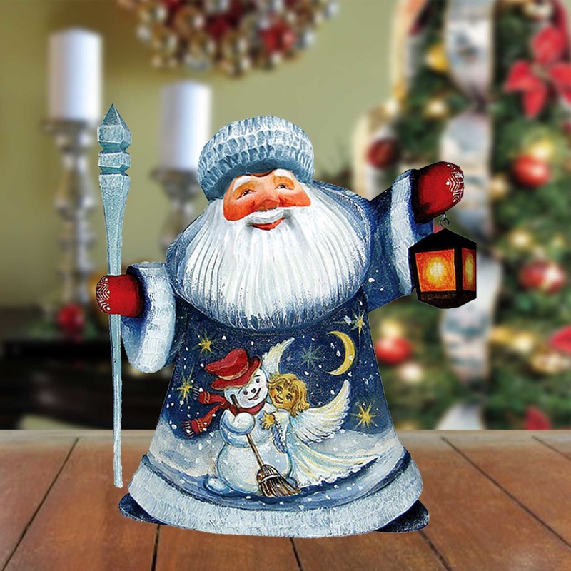 Santa Happy Couple Hand-Painted WOODCARVED Masterpiece by G. DeBrekht – Nativity Holiday Decor – 8215671