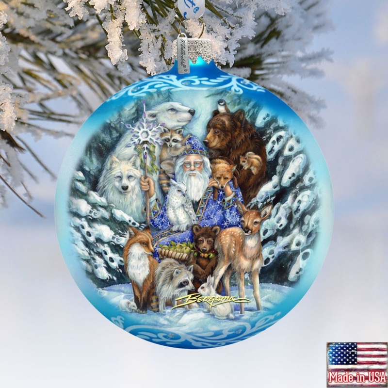 The Animal Whisperer Glass Ornament Limited Edition by J. Bergsma – Wildlife Holiday Decor – 73911-JB