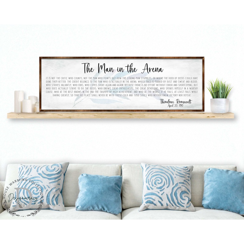 The Man in the Arena – Wooden Office Decor – Inspirational Sign – Famous Quotes – Wooden Home Decor sign – Housewarming Gift – 310311