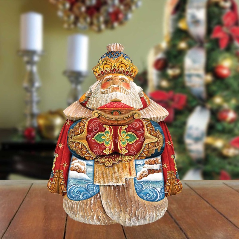 Voyage Santa Hand-Painted WOODCARVED Masterpiece by G. DeBrekht – Nativity Holiday Decor – 241132 – SPECIAL ORDER *** PRE-ORDER – Handmade Just for You! ***