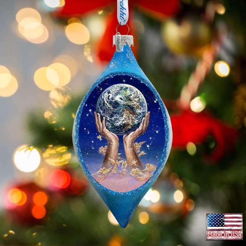 Weep of the World Coastal Glass Ornament by Josephine Wall – Christmas Decor – 757-405-JW