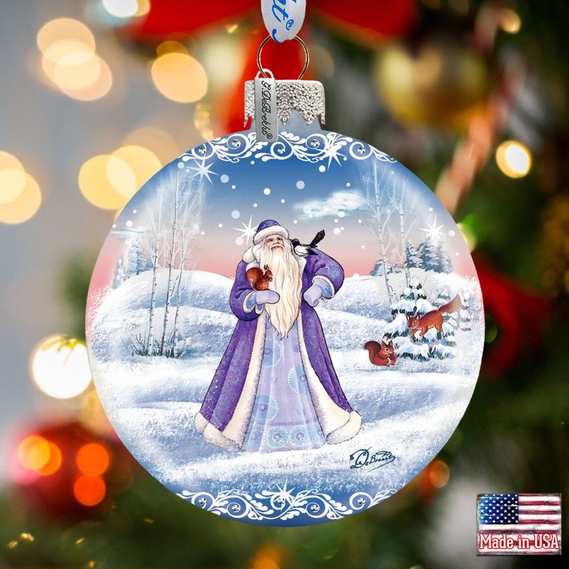 Wilderness Friends Ball Glass Ornament by G. DeBrekht – Wildlife Holiday Decor – 73316