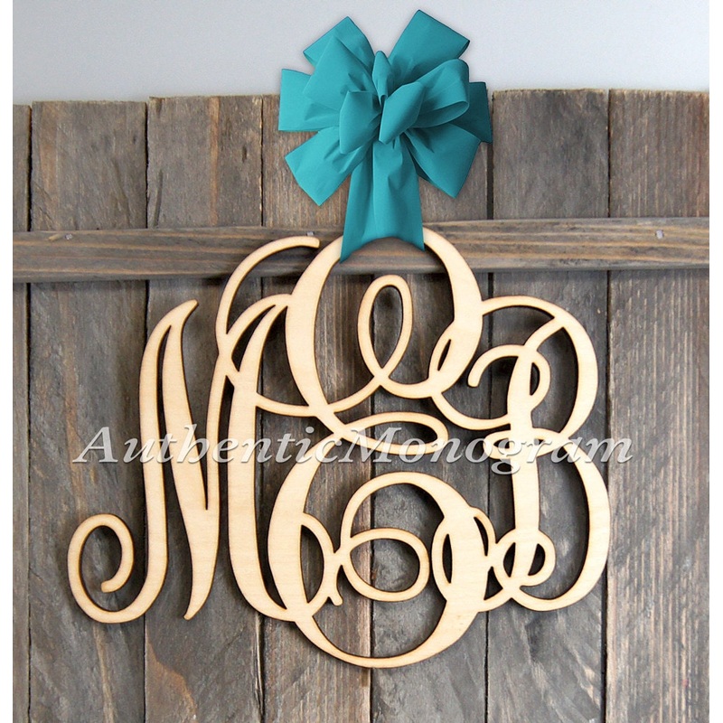 Wooden Personalized Monogram – Home Decor – Wedding Decor – Initial Door Hanger – Nursery Personalized Monogram – Milen Script