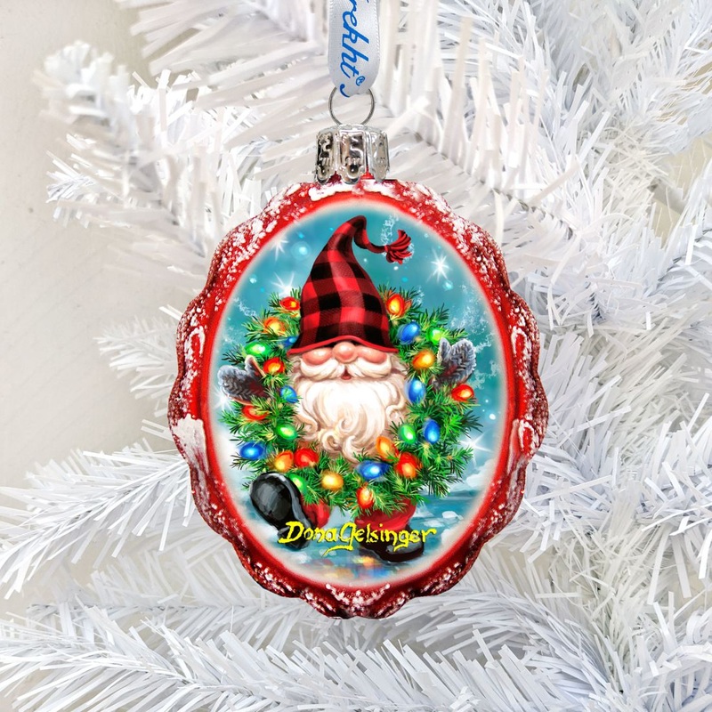 Bright Lights Gnome Dwarf Mercury Glass Ornament by D. Gelsinger – Christmas Decor – 778109-DG