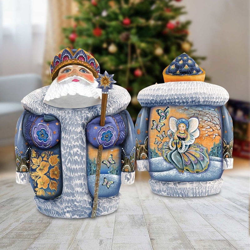 Butterfly Santa Hand-Painted WOODCARVED Masterpiece by G. DeBrekht – Christmas Decor – 241199