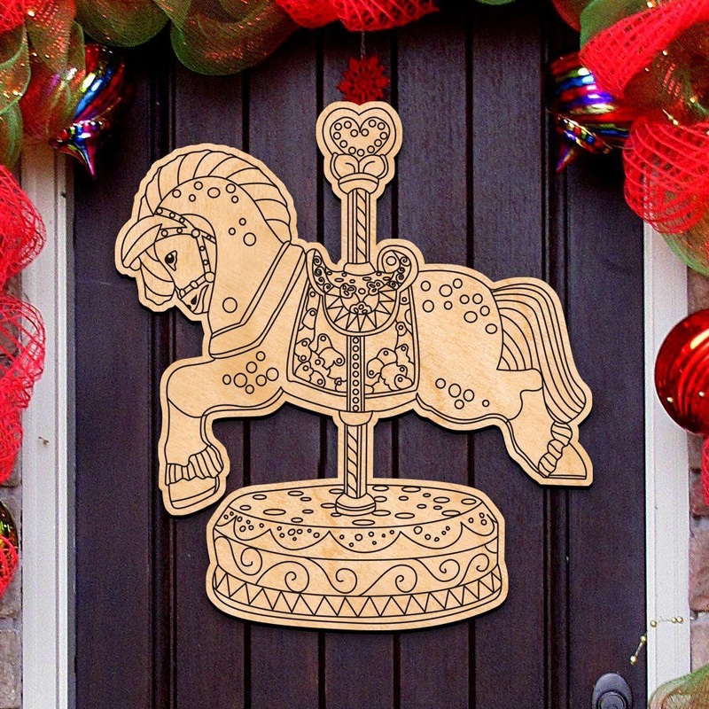 Carousel Horse DIY Coloring Decorative Holiday Wall Hanger 8314041H by G. DeBrekht