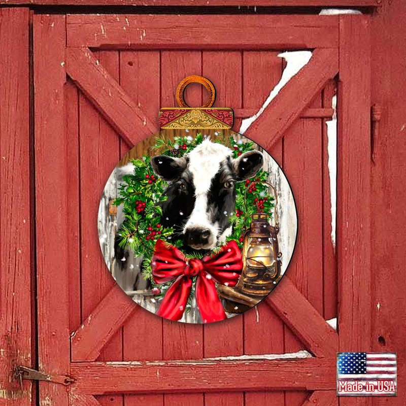 Christmas on the Farm Door Decor by D. Gelsinger – Christmas Decor – 8021128H-DG