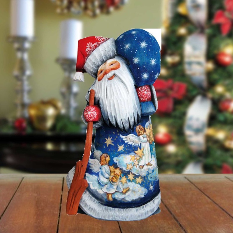 Guarding Stars Santa Hand-Painted WOODCARVED Masterpiece by G. DeBrekht – Nativity Holiday Decor – 8214478 *** PRE-ORDER – Handmade Just for You! ***